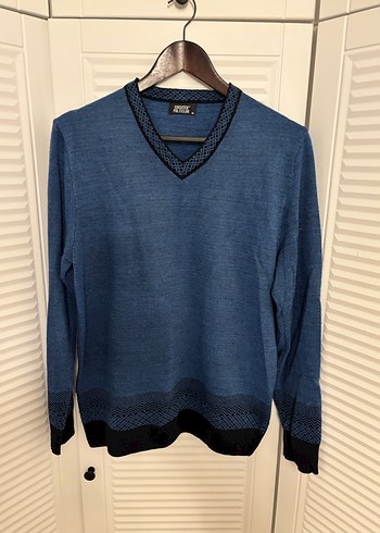 Erkek Mavi V Yaka Triko Kazak polo club M - Görsel 10