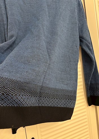 Erkek Mavi V Yaka Triko Kazak polo club M - Görsel 14