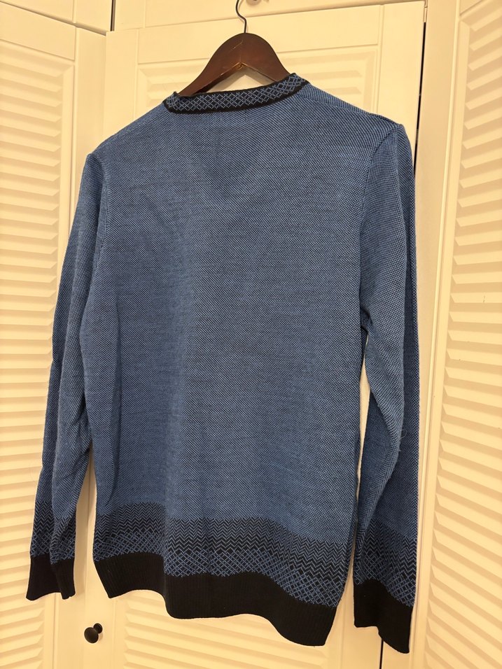 Erkek Mavi V Yaka Triko Kazak polo club M - Görsel 5