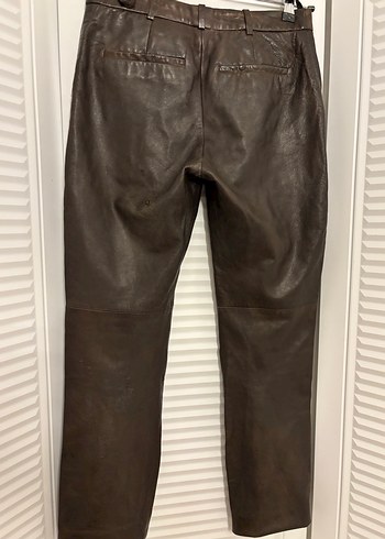 Mango KahverengiGerçek  Deri Kadın Pantolon - Görsel 4