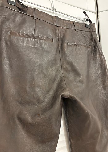 Mango KahverengiGerçek  Deri Kadın Pantolon - Görsel 14