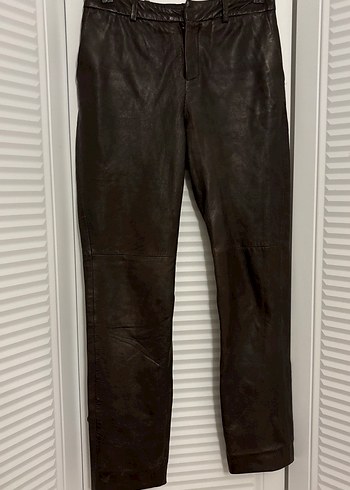 Mango KahverengiGerçek  Deri Kadın Pantolon - Görsel 2