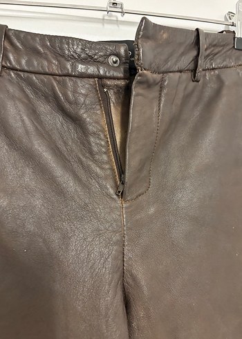 Mango KahverengiGerçek  Deri Kadın Pantolon - Görsel 18