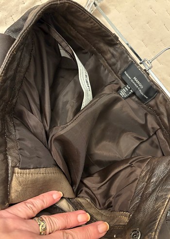 Mango KahverengiGerçek  Deri Kadın Pantolon - Görsel 11