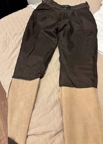 Mango KahverengiGerçek  Deri Kadın Pantolon - Görsel 12