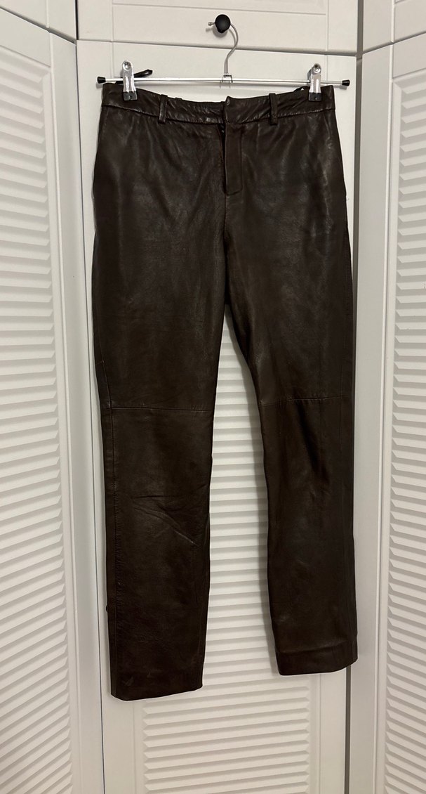 Mango KahverengiGerçek  Deri Kadın Pantolon - Görsel 2