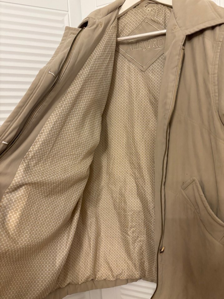 Bej Düğmeli Kadın Mont - Görsel 3