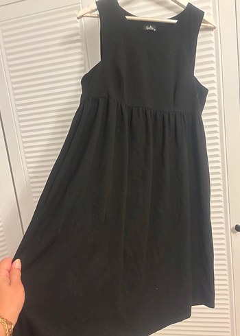 Siyah Kolsuz Midi Hamile Elbisesi - Görsel 5