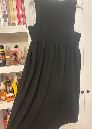 Siyah Kolsuz Midi Hamile Elbisesi - Görsel 8