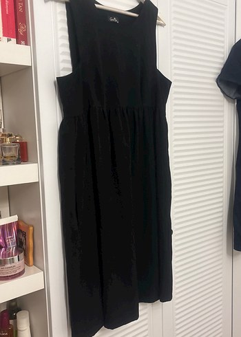 Siyah Kolsuz Midi Hamile Elbisesi - Görsel 11