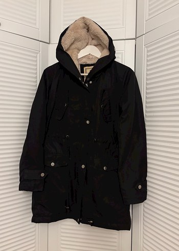 Pelüş içlikli parka kaban mont - Görsel 11