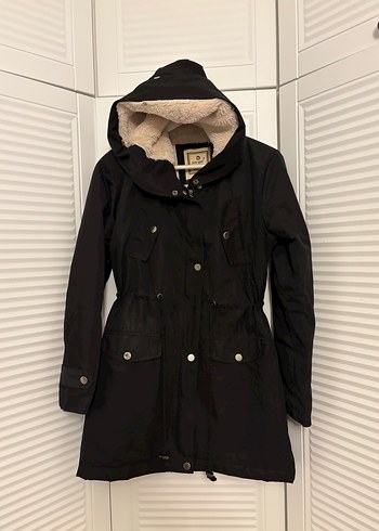 Pelüş içlikli parka kaban mont - Görsel 2