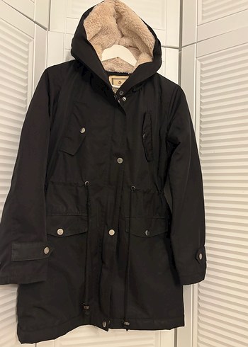 Pelüş içlikli parka kaban mont - Görsel 13