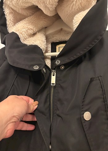 Pelüş içlikli parka kaban mont - Görsel 8