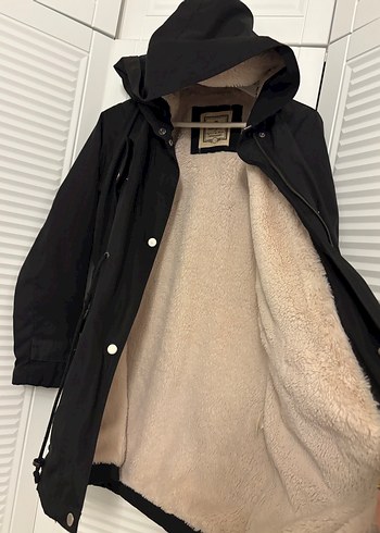 Pelüş içlikli parka kaban mont - Görsel 4