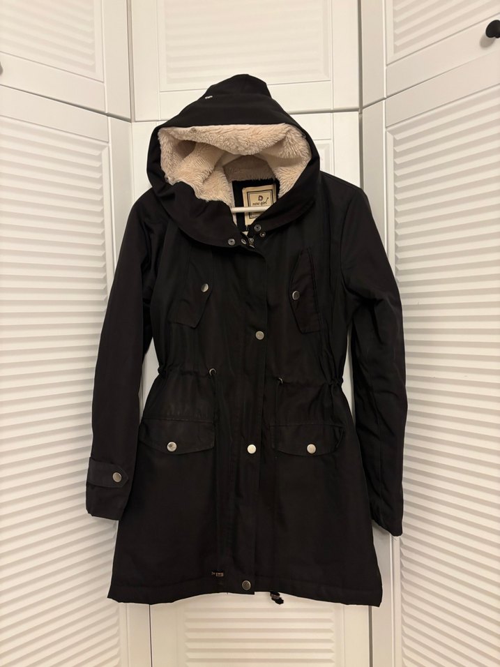 Pelüş içlikli parka kaban mont - Görsel 2