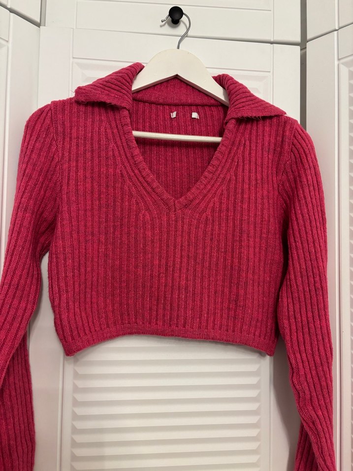 V Yakalı Triko Kadın Kazak - Görsel 4