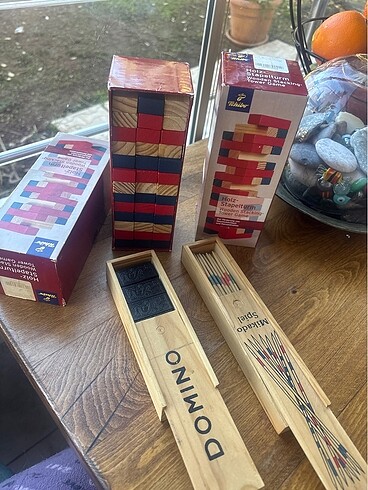 Tchibo Ahşap zeka oyunları jenga domino mikado