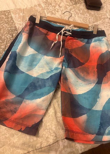 Erkek Çok Renkli Midi Bağcıklı Yüzme Şortu - Görsel 8