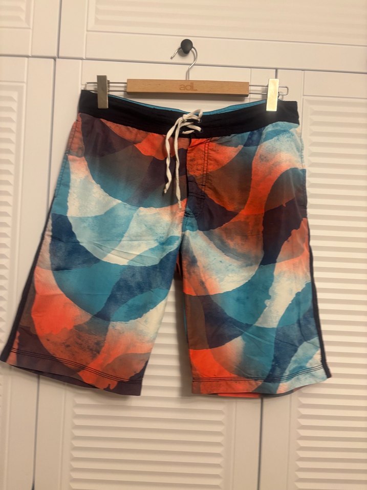 Erkek Çok Renkli Midi Bağcıklı Yüzme Şortu - Görsel 3