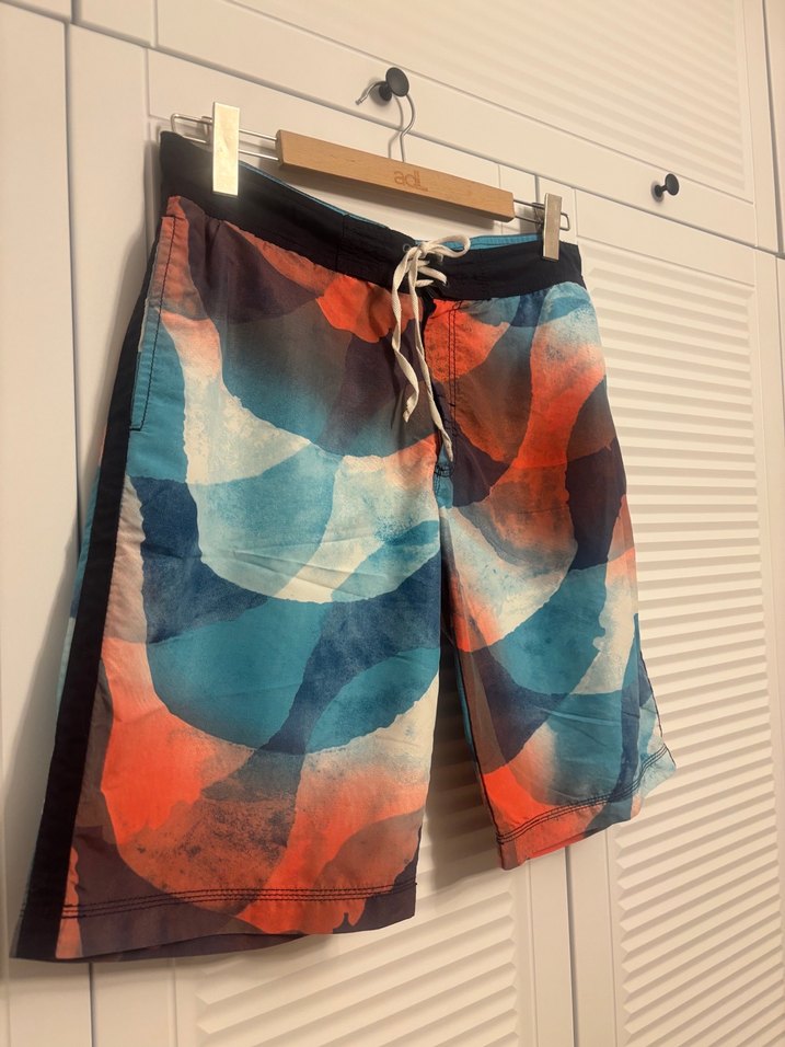 Erkek Çok Renkli Midi Bağcıklı Yüzme Şortu - Görsel 2