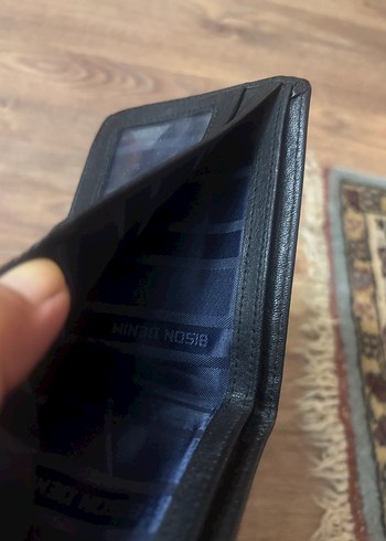 Lacivert Detaylı Siyah Erkek Cüzdanı gerçek deri - Görsel 7