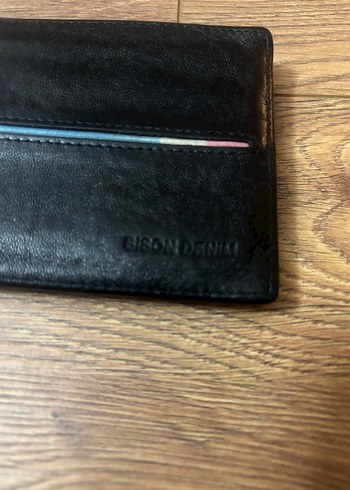 Lacivert Detaylı Siyah Erkek Cüzdanı gerçek deri - Görsel 4