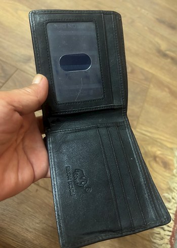 Lacivert Detaylı Siyah Erkek Cüzdanı gerçek deri - Görsel 8