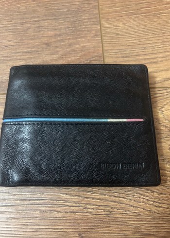 Lacivert Detaylı Siyah Erkek Cüzdanı gerçek deri - Görsel 3