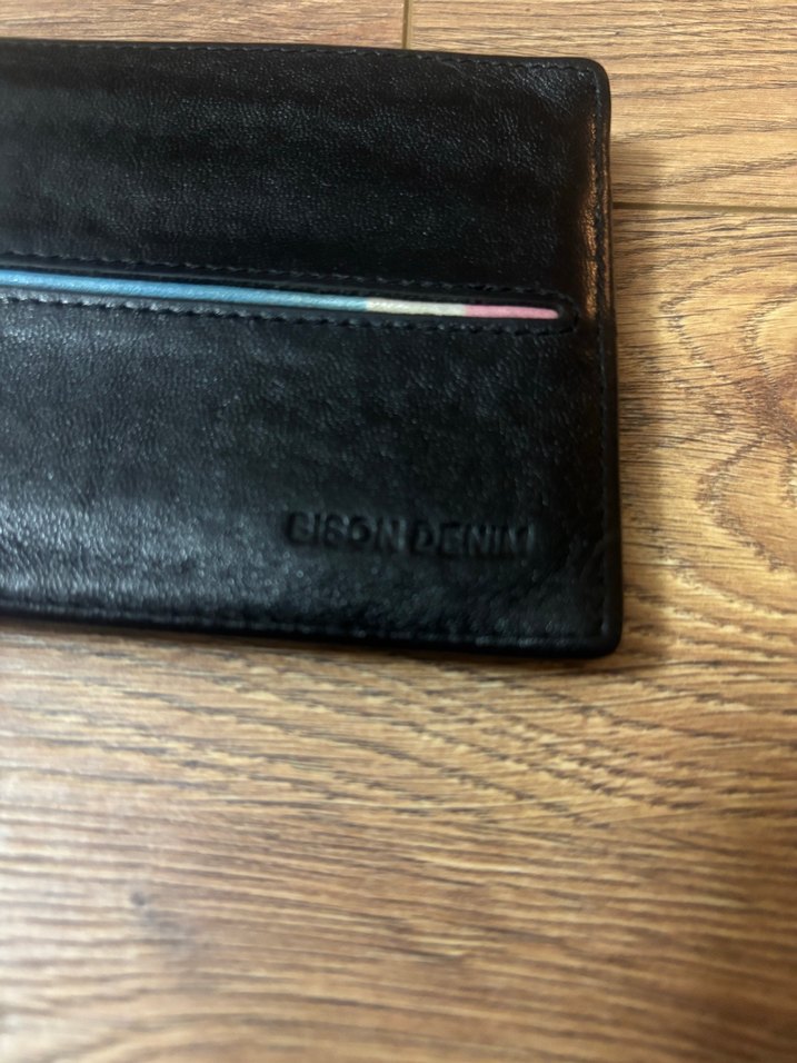 Lacivert Detaylı Siyah Erkek Cüzdanı gerçek deri - Görsel 4