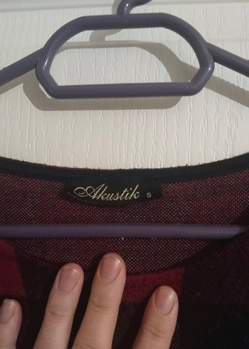 Kırmızı Kareli Uzun Kollu Triko Elbise - Görsel 3