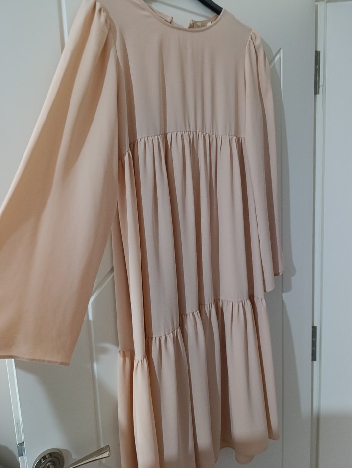 Bej Uzun Kollu Fırfırlı tunik - Görsel 2