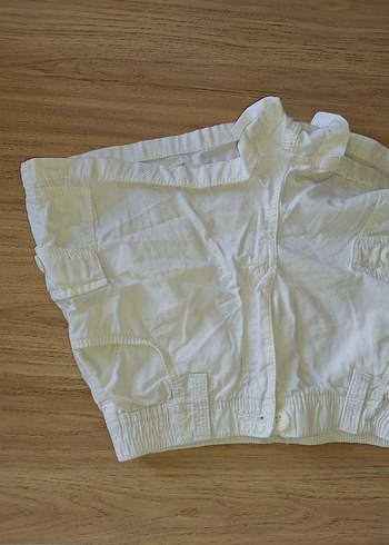 bershka Düğmeli Beyaz şort - Görsel 2