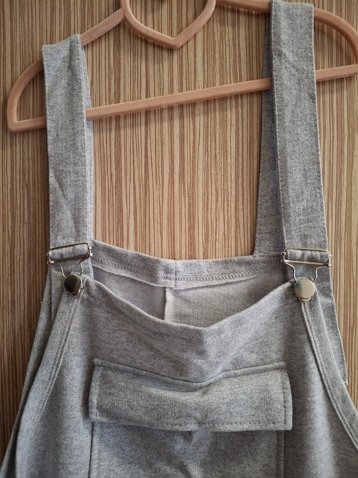Gri Cepli Askılı Salopet - Görsel 2