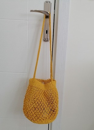  Beden sarı Renk Örgü çanta