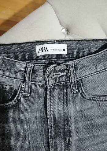 Zara Gri Denim Kadın Midi Kot Pantolon