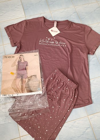 Kadın gül kurusu Kısa Kollu Mini Pijama Takımı