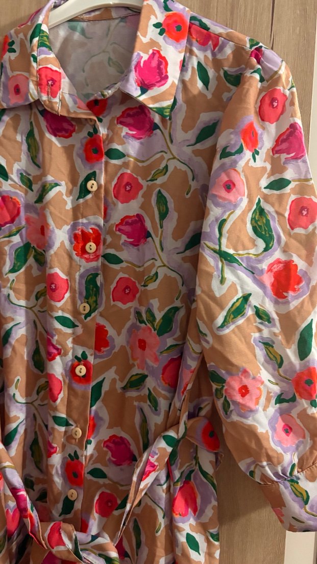 Çiçek Desenli Uzun Kadın Sabahlık - Görsel 2