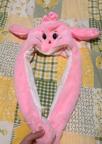 Pembe Peluş Çocuk Bere Kulaklı ve Kalpli ışıklı - Görsel 8