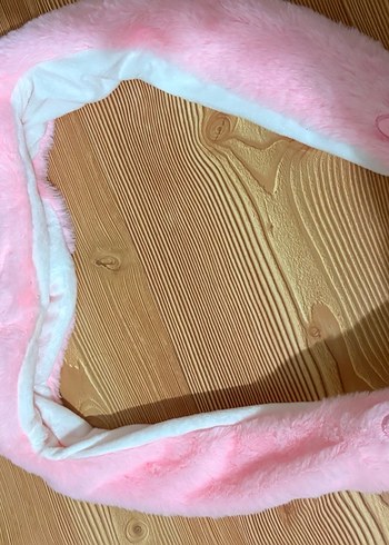 Pembe Peluş Çocuk Bere Kulaklı ve Kalpli ışıklı - Görsel 3