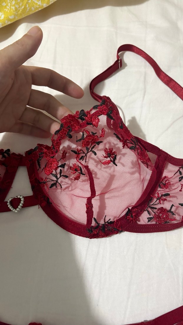 Kullanılmadı İşlemeli Gotik Sütyen ve Külot Takımı - Görsel 5