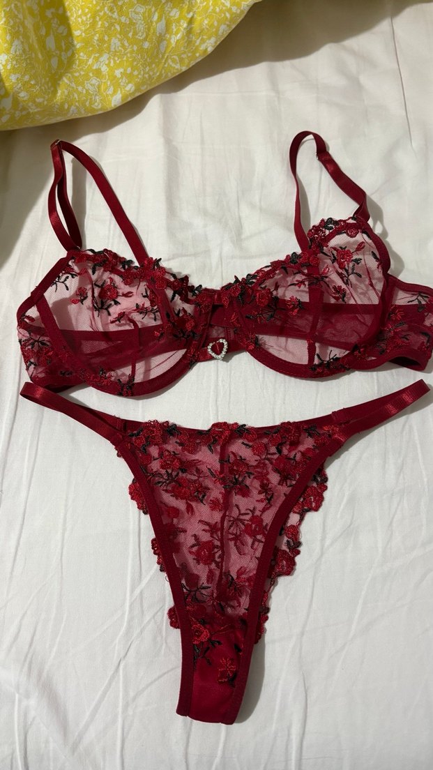 Kullanılmadı İşlemeli Gotik Sütyen ve Külot Takımı - Görsel 2