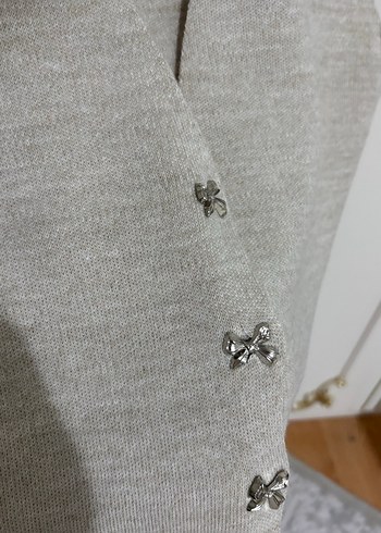 Gri Düğmeli Kadın Yün Yelek - Görsel 3