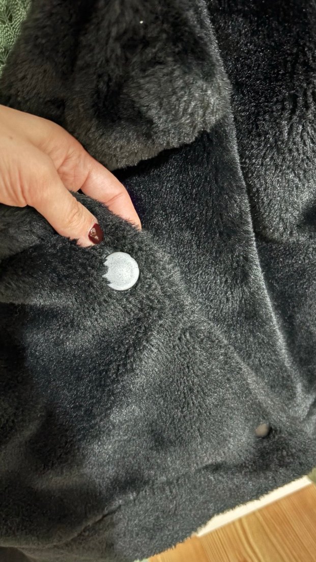 Siyah Kadın Kürk Detaylı Midi Ceket - Görsel 4