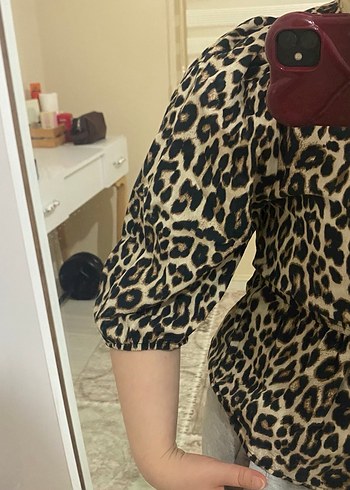 Zara Leopar Desenli Halter Yaka Büstiyer