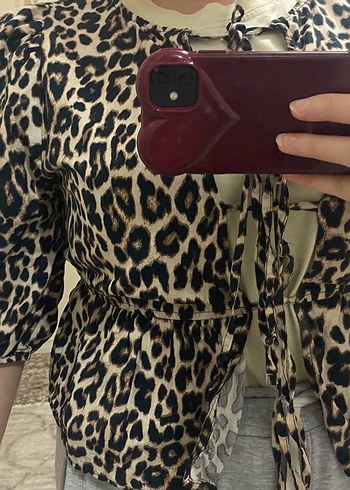 m Beden Leopar Desenli Halter Yaka Büstiyer