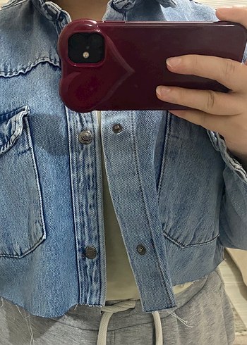 Düğmeli Açık Mavi Denim Kadın Ceket