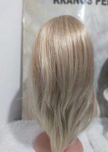 röfleli Sentetik Kumaş Kadın Peruk - Görsel 3