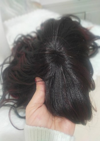 Kırmızı Siyah Gotik Sentetik Peruk - Görsel 6