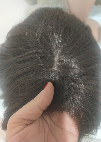 Kahverengi Sentetik Kumaş Kadın Peruk - Görsel 6